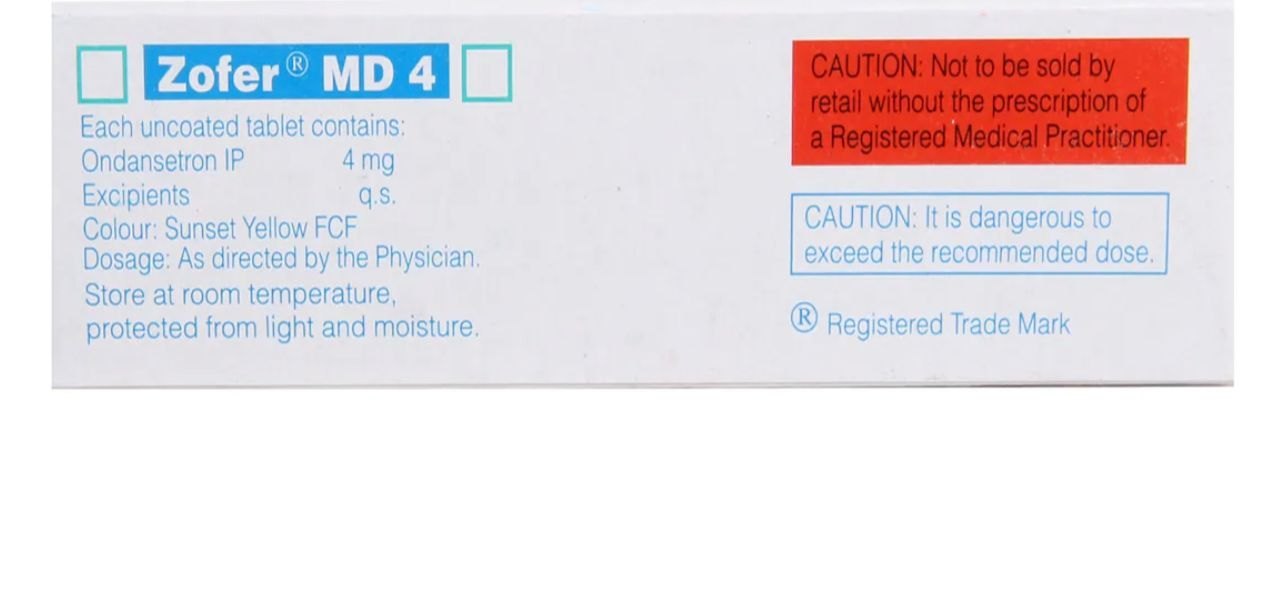 ZOFER MD 4MG 1X10